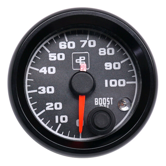 Power Driven Black 2-1/16" 100 psi Boost Gauge with Warning