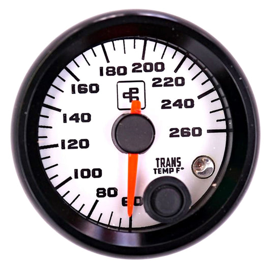 Power Driven White 2-1/16" Transmission Temp Gauge with Warning