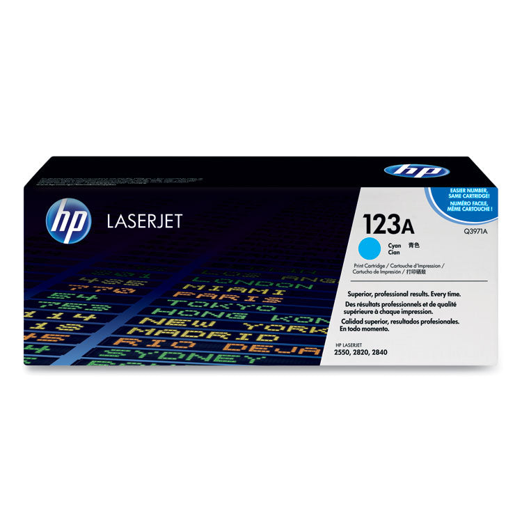New, Pre-Owned - HP 123A Cyan LaserJet Toner Cartridge, Q3971A