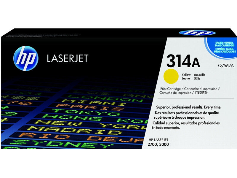 New, Pre-Owned - HP 314A Standard-Yield Yellow Toner Cartridge, Q7562A