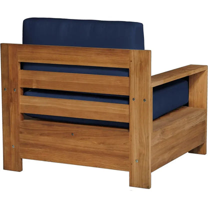 Qube Teak Outdoor Club Chair Sunbrella Cushion