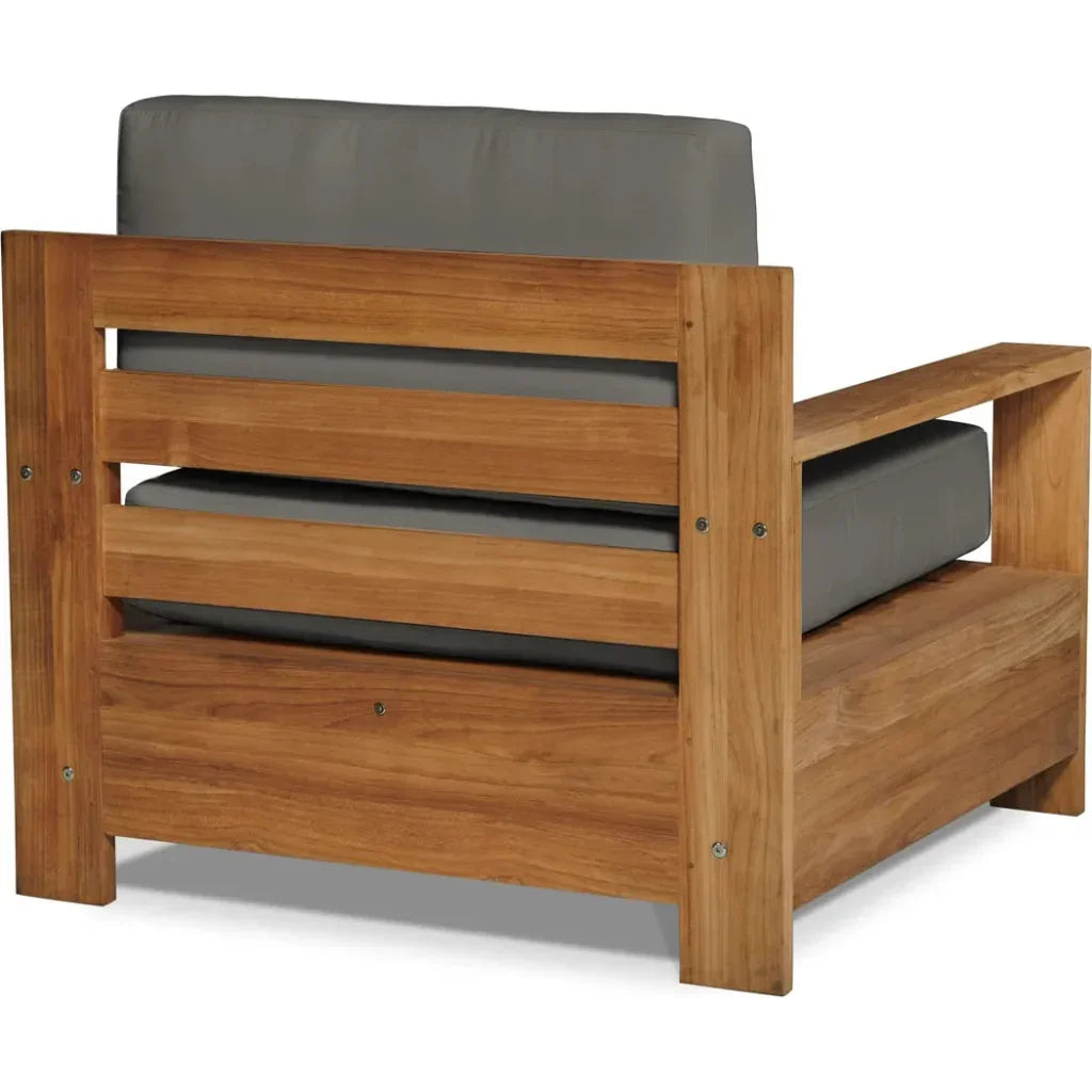 Qube Teak Outdoor Club Chair Sunbrella Cushion