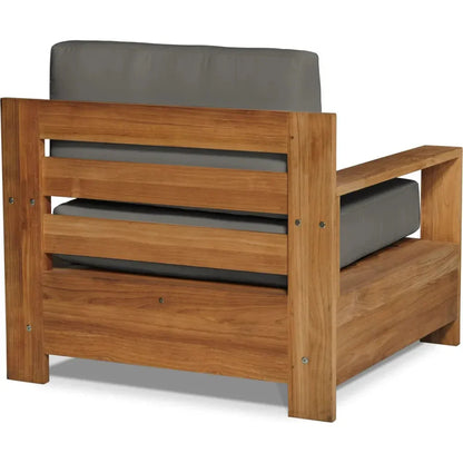 Qube Teak Outdoor Club Chair Sunbrella Cushion