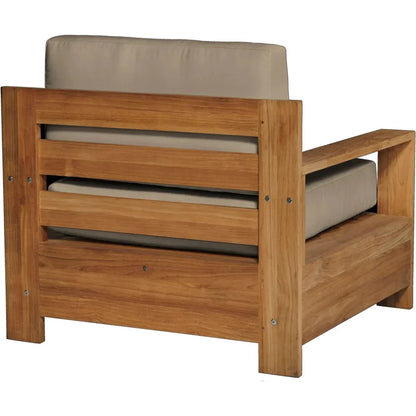 Qube Teak Outdoor Club Chair Sunbrella Cushion