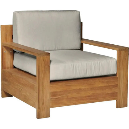 Qube Teak Outdoor Club Chair Sunbrella Cushion