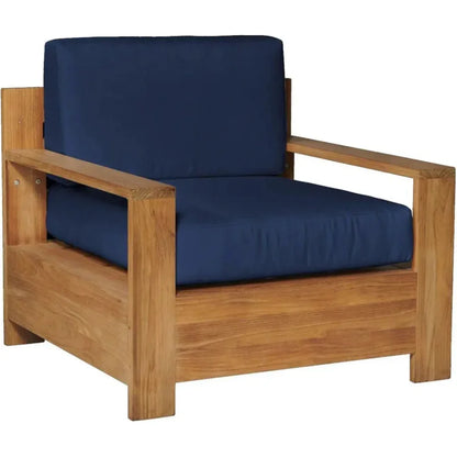 Qube Teak Outdoor Club Chair Sunbrella Cushion