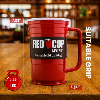 24oz Reusable Plastic Beer Mugs | Durable & Unbreakable, BPA Free | Perfect for Parties, Camping & Outdoors