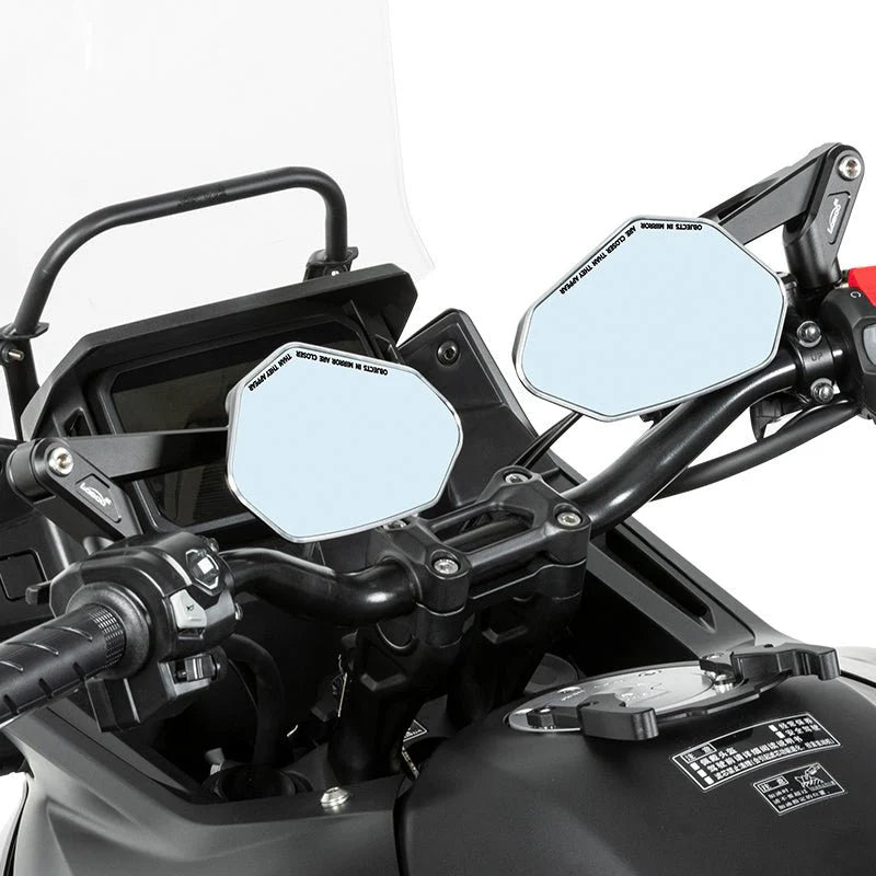 CNC Aluminum Rearview Mirror – Anti-Glare, Wide-Angle Spherical Lens, 1200R Curve