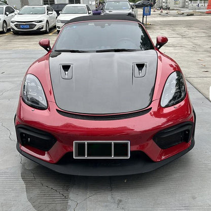 RS Style 981 982 Dry Carbon Fiber Engine Hood for Porsche Cayman 718