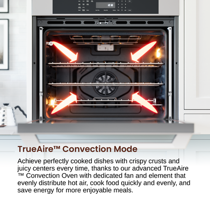 Rangaire 30" Single Electric Wall Oven Self-cleaning Air Fry True Convection Stainless Steel RWOS301GS