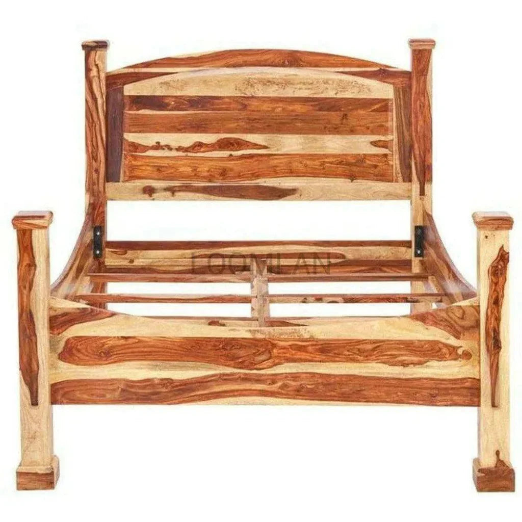 Raven Brown Wooden Bed Frame