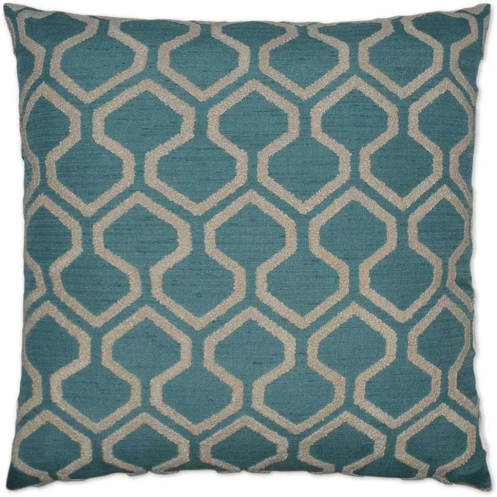 Raw Edges Turquoise Throw Pillow With Insert