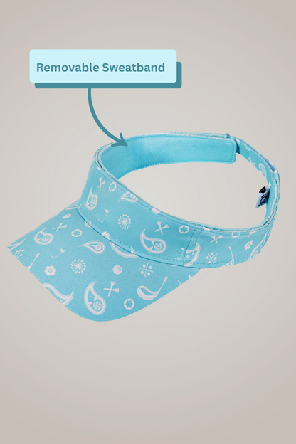 Aqua Paisley Sport Visor