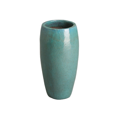 Round 20"H Teal Ceramic Jar