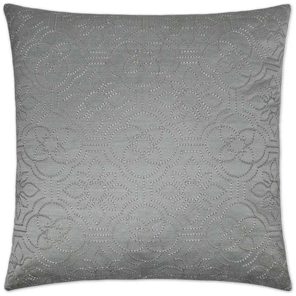 Ruched Up Mist Grey Throw Pillow With Insert