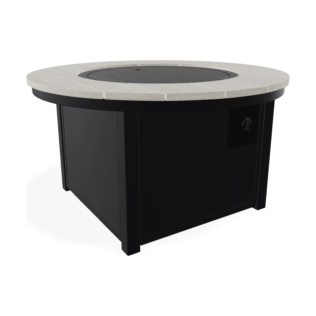 42" Round Rustic Polymer Top Chat Height Fire Table
