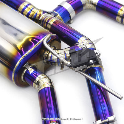 Titanium Valved Catback Exhaust System for Audi A3 1.4T 1.8T 2.0T