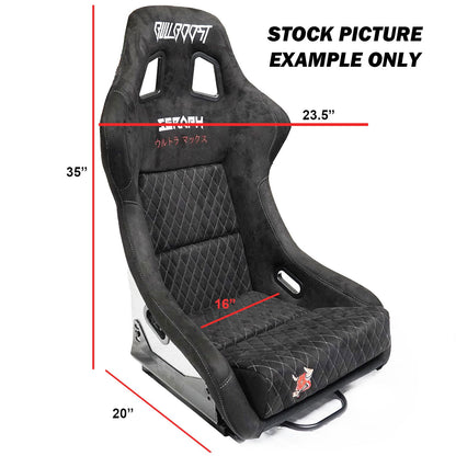 Café Bull Boost Adjustable Racing Lowered Ultra Max Bucket Seat with Slider Rails