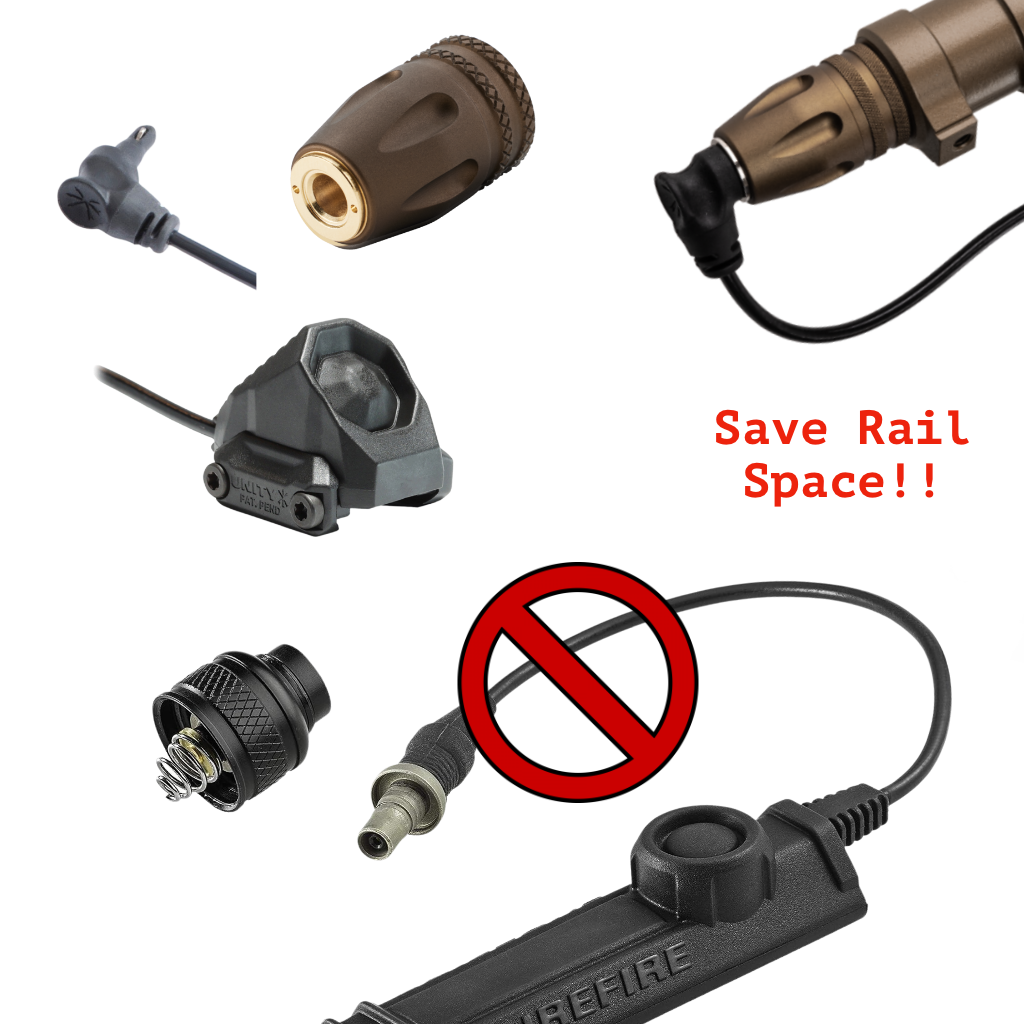 Remote Cable Port Tailcap for Z-BOLT®, Surefire, Modlite, & Arisaka "Scout" Compatible Lights & Light Bodies