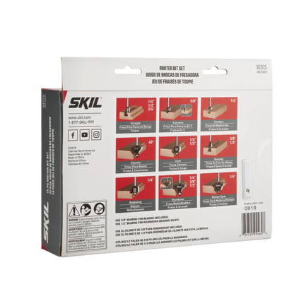 SKIL 91015 15pc Router Bit Set w/ Instructions