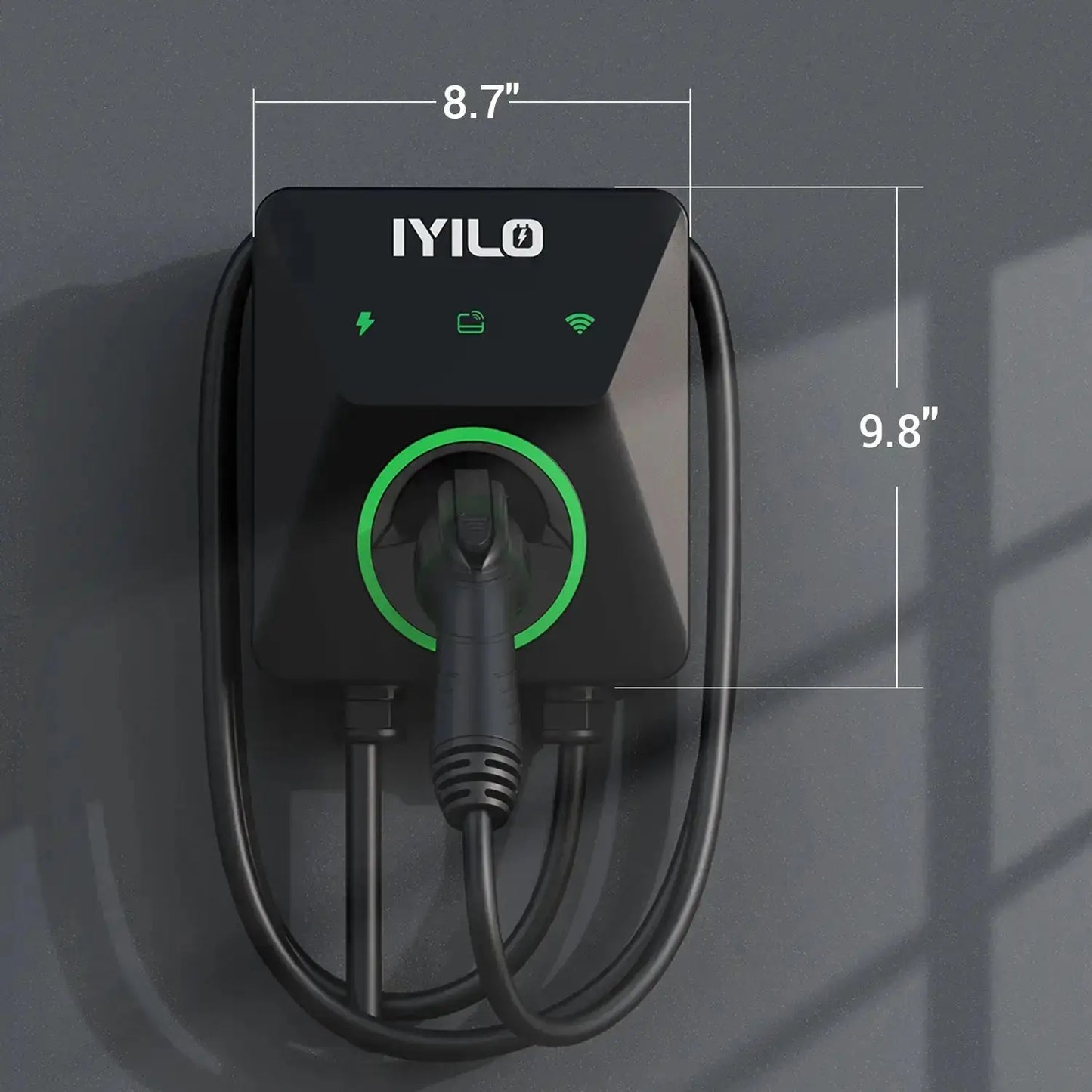 IYILO Level 2 EV Charger NEMA 14-50 J1772 Wall-mounted Plug In - 40A