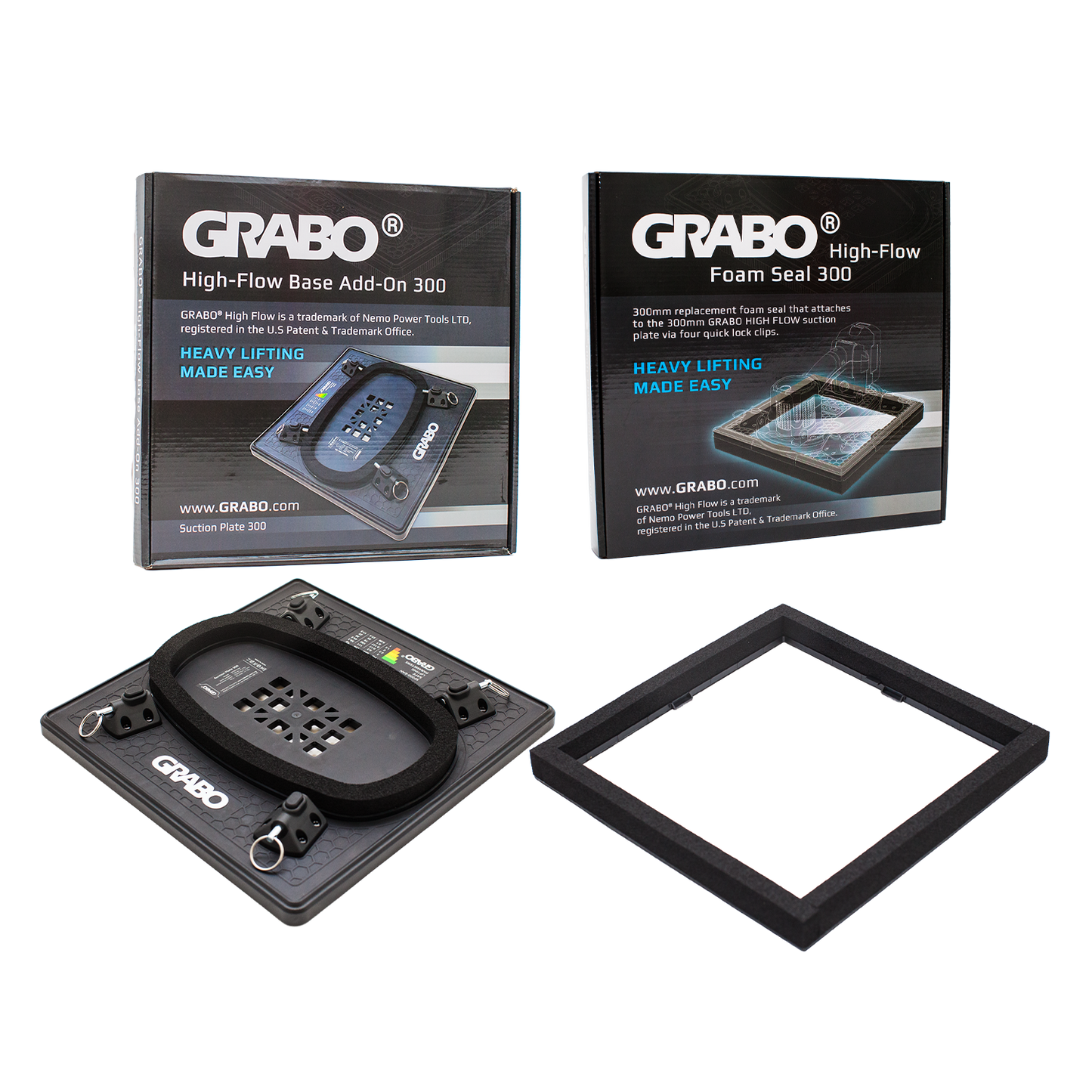 GRABO HighFlow Suction Plate 300 and Foam Seal Kit, 150 lb