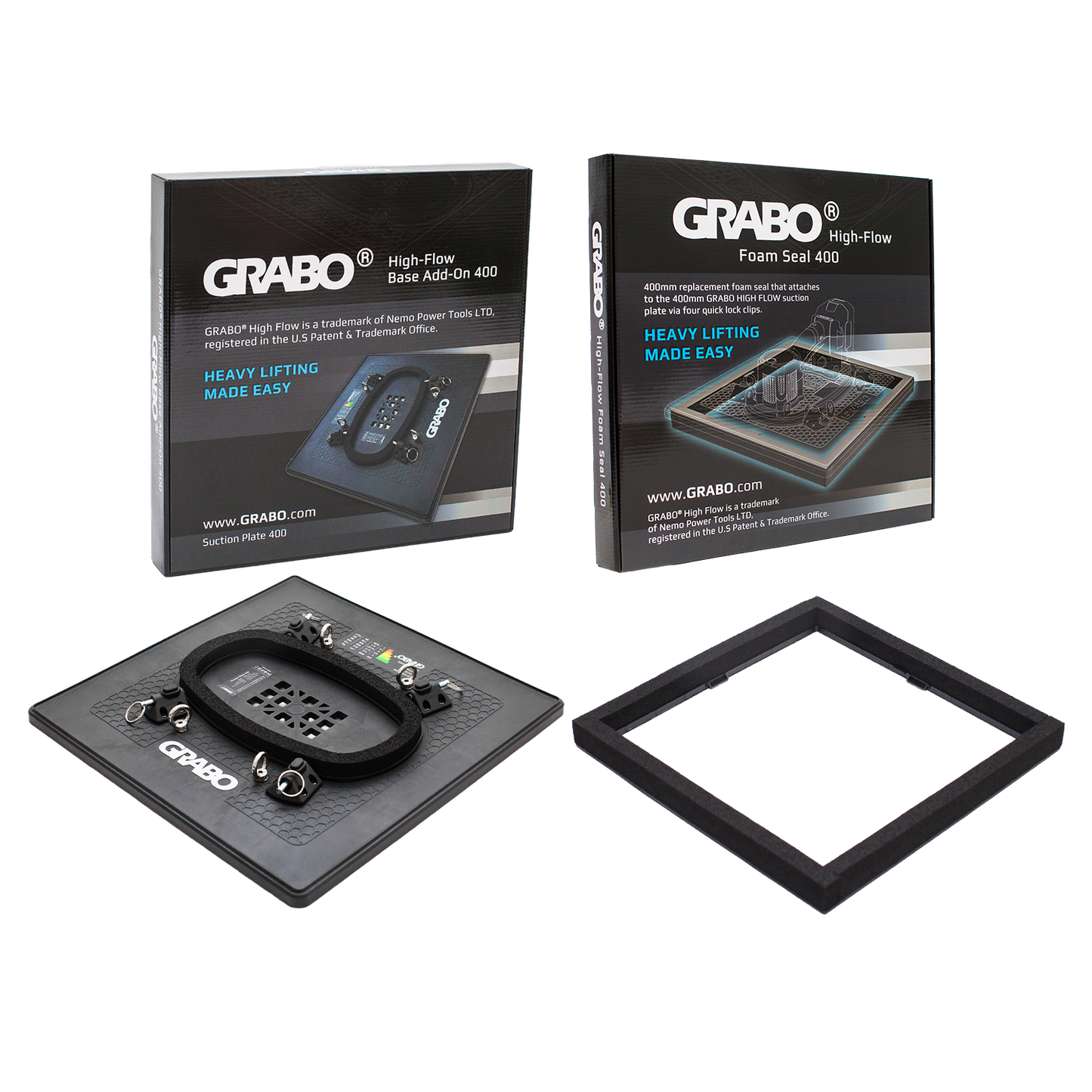 GRABO HighFlow Suction Plate 400 and Foam Seal Kit, 242 lb