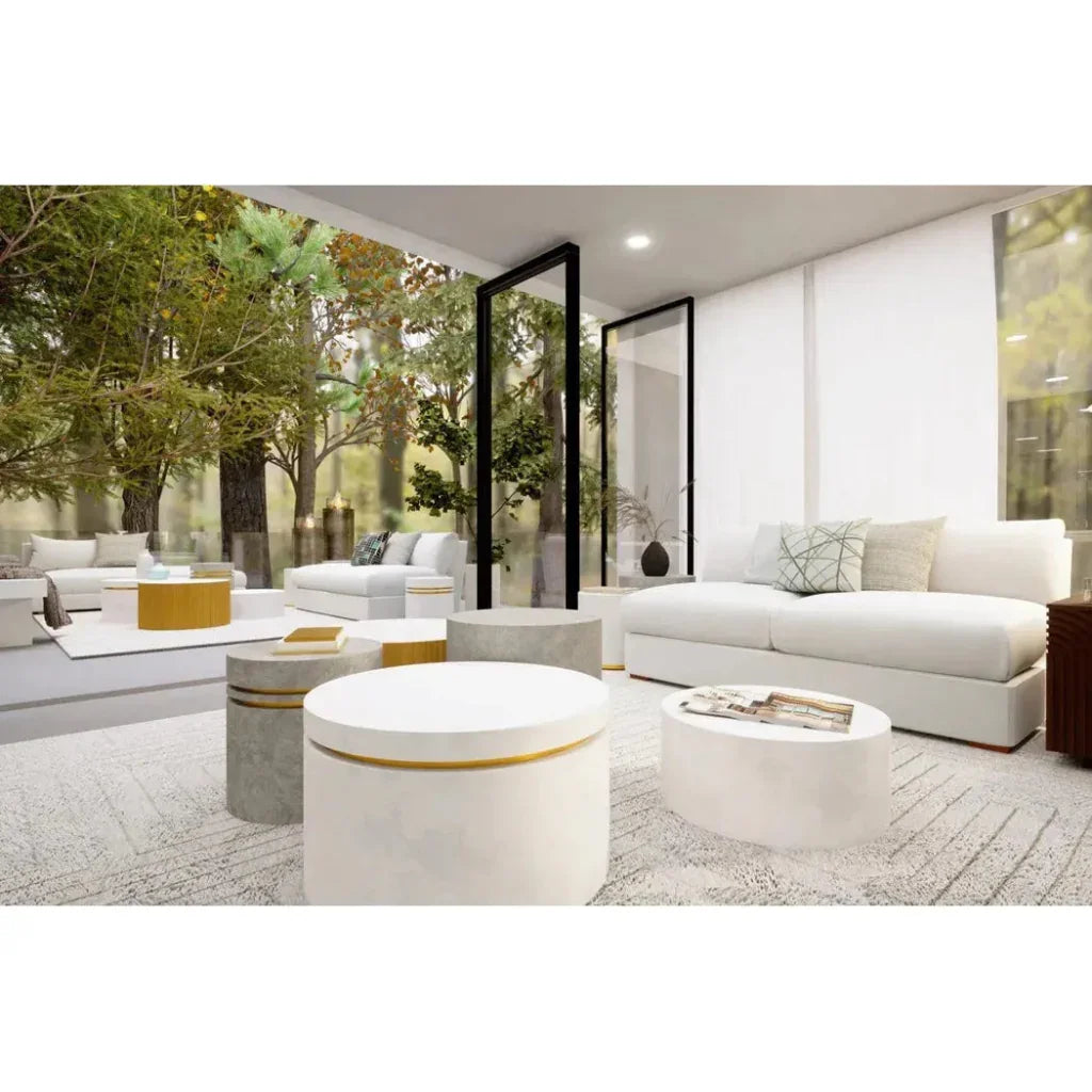 Santori Double Ring Tall - Gold Outdoor End table