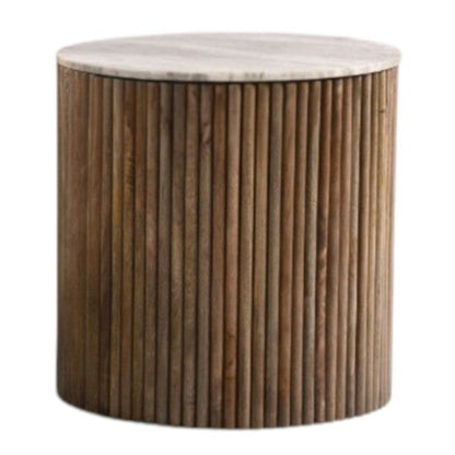 Sarnelle Marble Top Storage Lamp Table