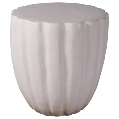 Scallop Ceramic Patio Armless Stool