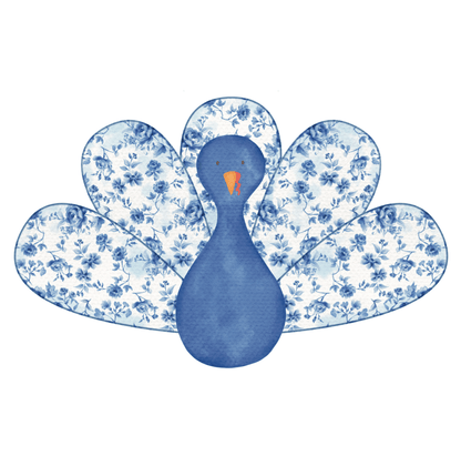 Chinoiserie Turkey (Blue)- Door Hanger