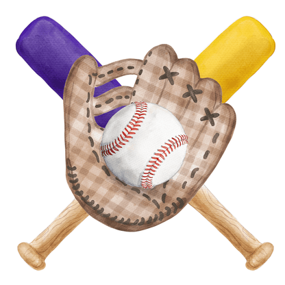 Play Ball (Purple & Gold)- Door Hanger