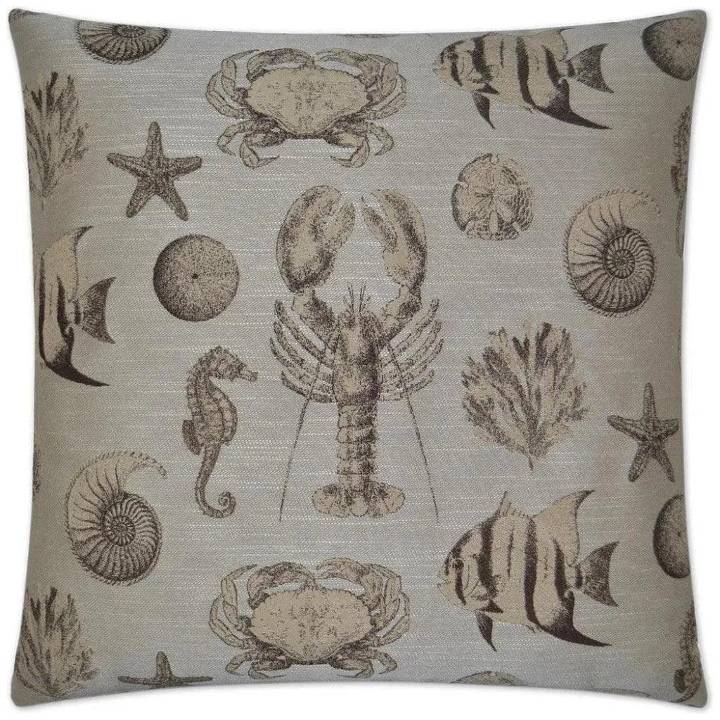 Seafaring Sand Grey Throw Pillow With Insert