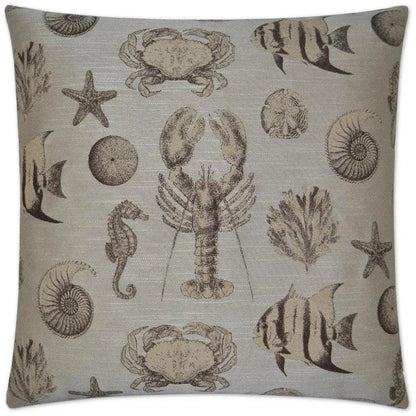 Seafaring Sand Grey Throw Pillow With Insert