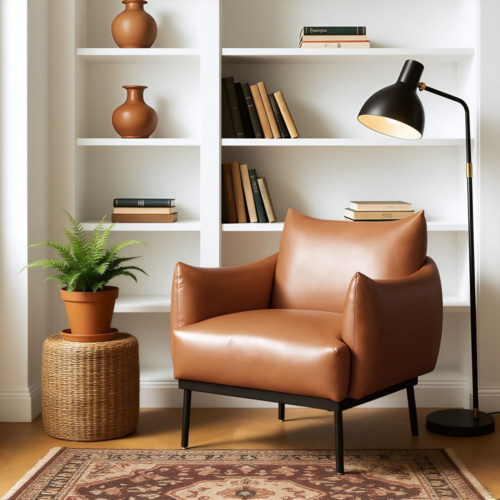 Sekil Faux Leather Club Chair