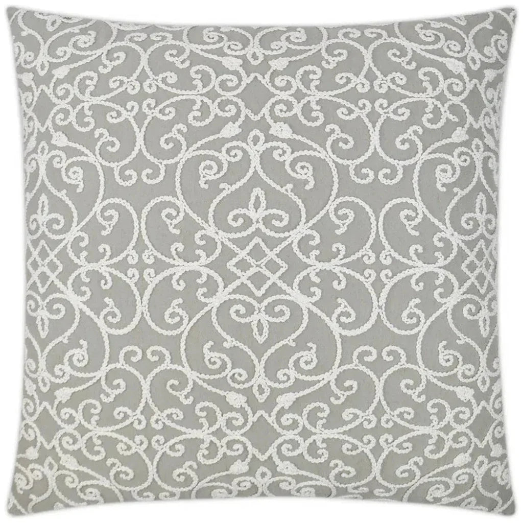 Serafim Stone Grey Throw Pillow With Insert