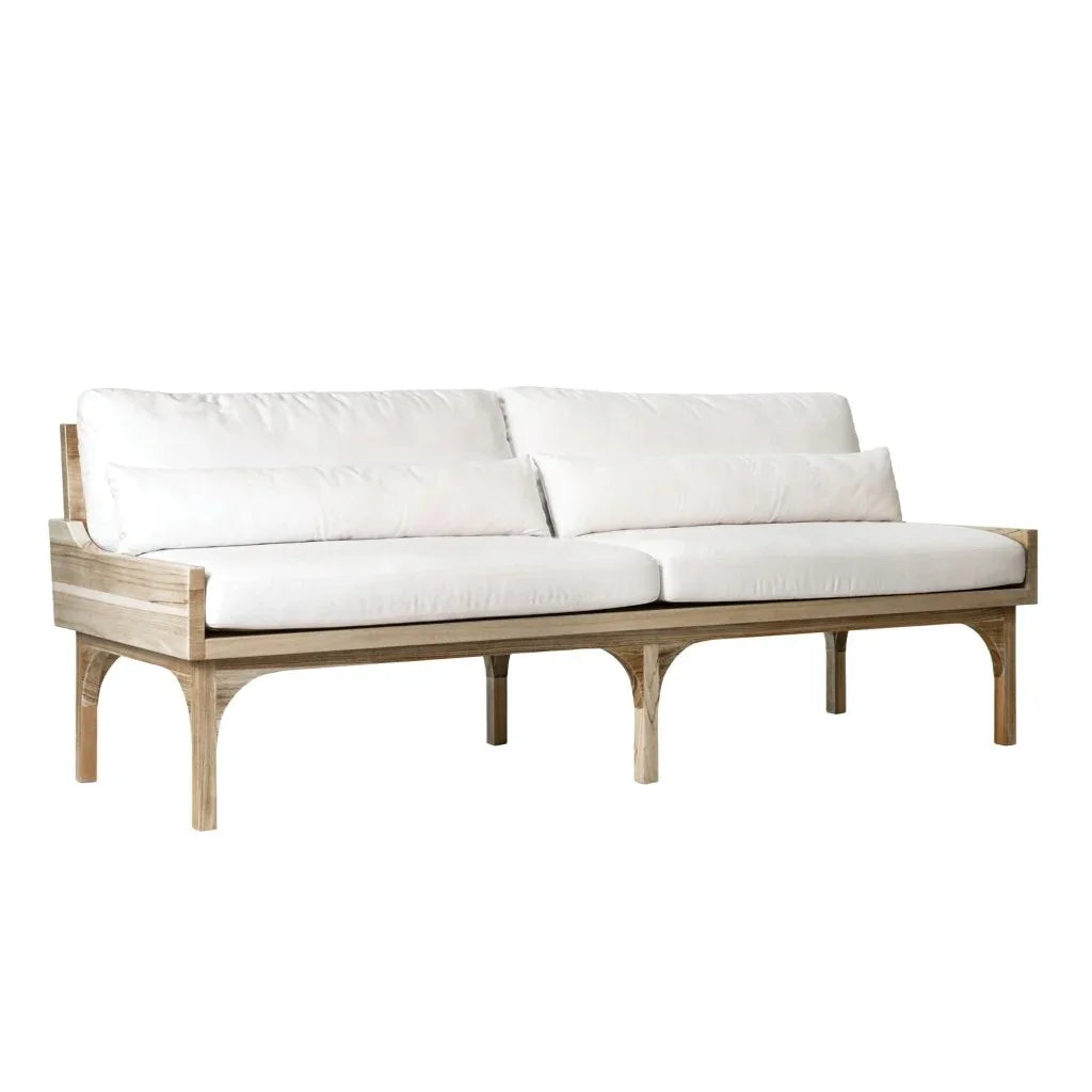Serenique Sun Bleached Teak Patio 3-Seat Sofa