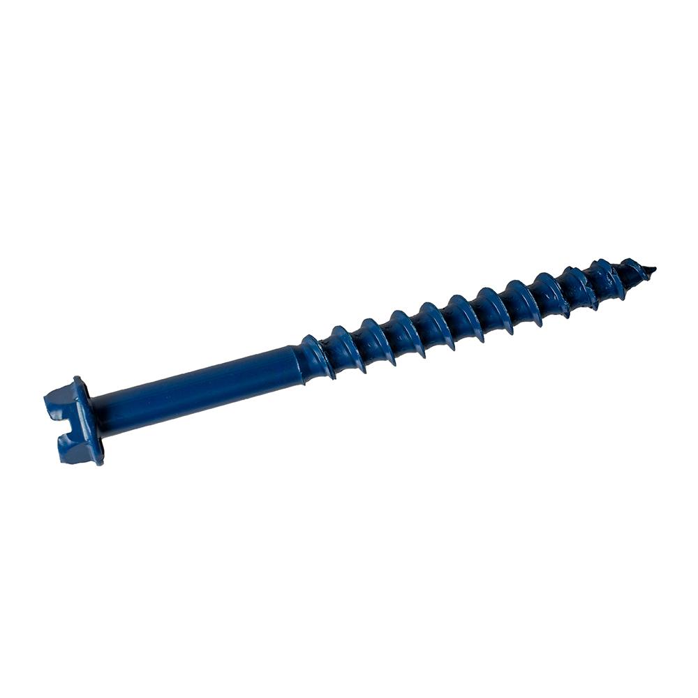 3/16 x 1 3/4 Simpson Hex Head Titen Turbo™ Concrete and Masonry Screw Anchor Zinc Plated w/ Ceramic Coat Blue (1/4 in. Hex) - Box (100)