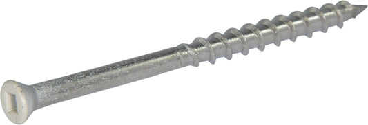 7 x 2 1/4 Simpson Trim-Head Wood Decking Screws - Square Drive 305 SS White 02 - Deck Pack (350)