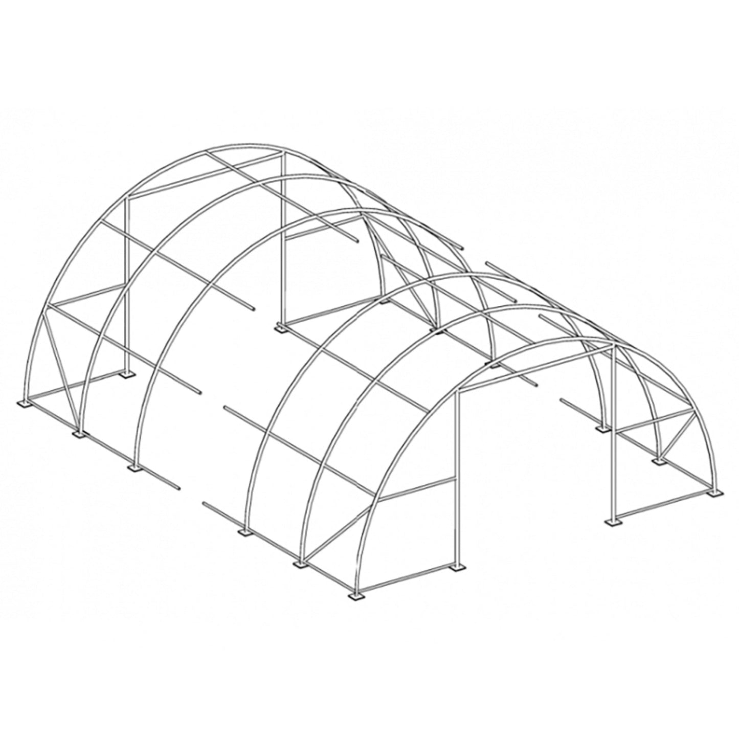 W30'xL65'xH15' Single Truss Arch Storage Shelter