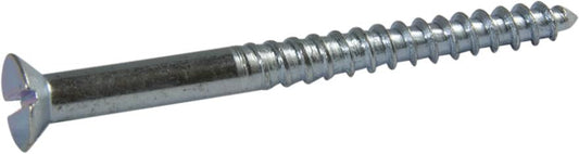 6 x 1 3/4 Slotted Flat Wood Screw Zinc Plated