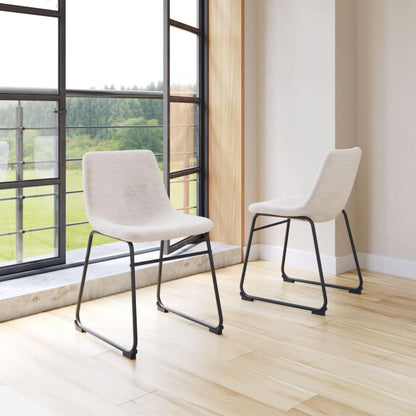 Smart Faux Leather Armelss Dining Chair 2PC