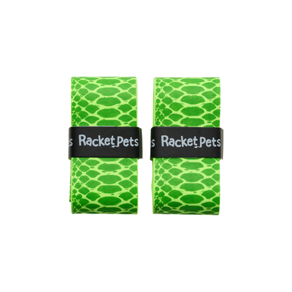VALUE PACK - A Green Snake Racket Pet Tennis Dampener and Overgrip Tape with a (Pack of 2) Replacement Overgrip Tape