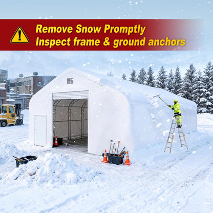 W60'xL120'xH27' Double Truss Storage Shelter, Reinforced Series