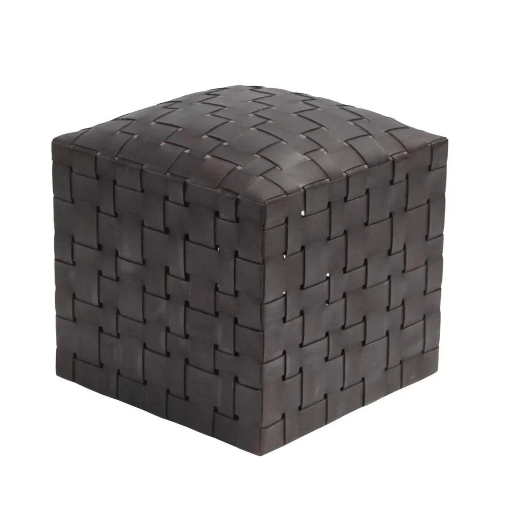 Soho Handcrafted Woven Leather Ottoman