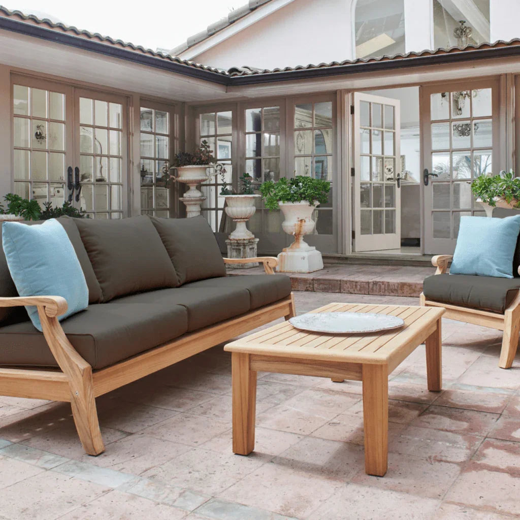 Sonoma Teak Patio Deep Sofa Set with Sunbrella Cushions 4PC
