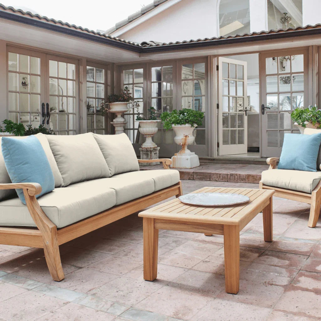 Sonoma Teak Patio Deep Sofa Set with Sunbrella Cushions 4PC