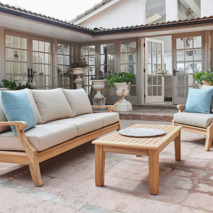 Sonoma Teak Patio Deep Sofa Set with Sunbrella Cushions 4PC