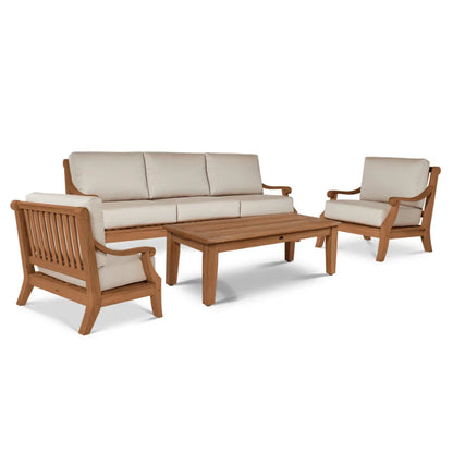 Sonoma Teak Patio Deep Sofa Set with Sunbrella Cushions 4PC