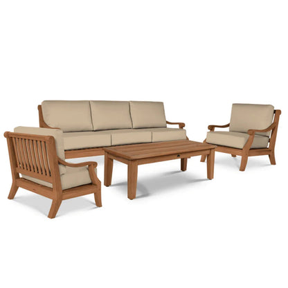 Sonoma Teak Patio Deep Sofa Set with Sunbrella Cushions 4PC